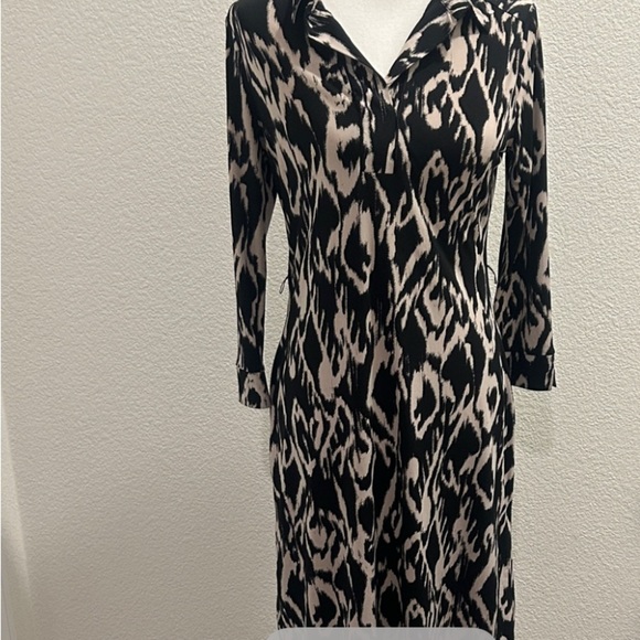 Alfani Black and Cream Long Sleeve Dress - Picture 1 of 4
